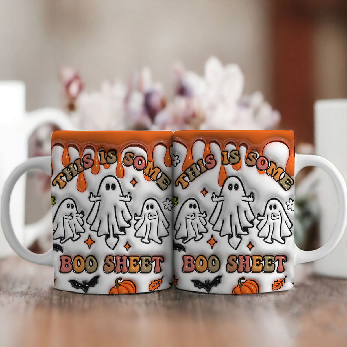 Petthouse | Halloween Ghost Mug, Ghost Ghouls Halloween Inflated 3d, This Is Some Boo Sheet Mug