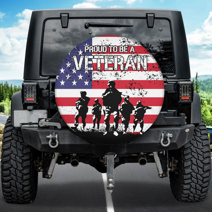 Petthouse | American Veteran Spare Tire Cover Veteran Army Military Tire Protector Wheel Cover Memorial Day Gift