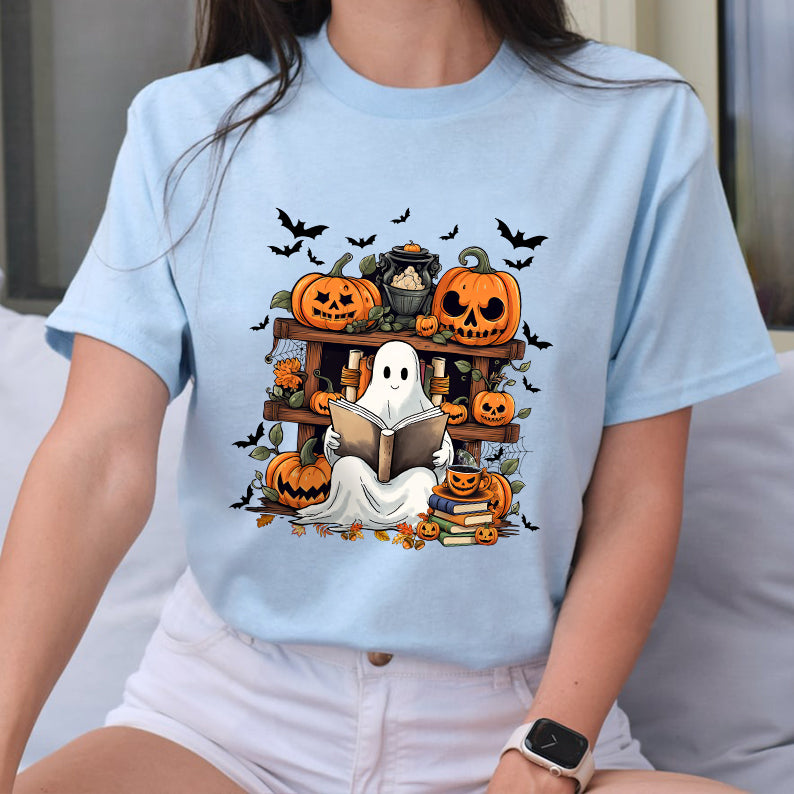 Petthouse | Ghost Book Reader Shirt, Reading Tee Book Lovers, Halloween Boo Reading Enthusiast Book