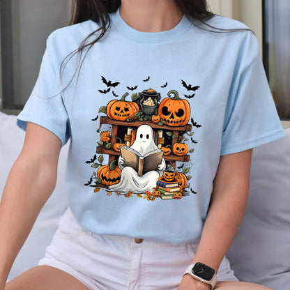 Petthouse | Ghost Book Reader Shirt, Reading Tee Book Lovers, Halloween Boo Reading Enthusiast Book