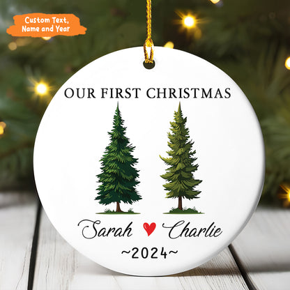 Petthouse | First Christmas Married Ceramic Ornament, Mery Christmas Ornament, Personalized Wedding Gift