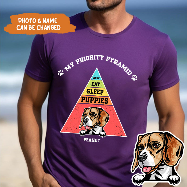 Petthouse | Personalized Dog My Priority Pyramid Funny Shirt, Personalized Custom Unisex T-shirt