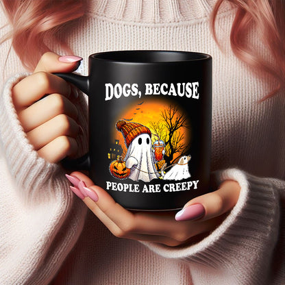 Petthouse | Сute Ghost Dog Walking, Dogs Because People Are Creepy, Halloween Dog Shirt, Spooky Season Gift