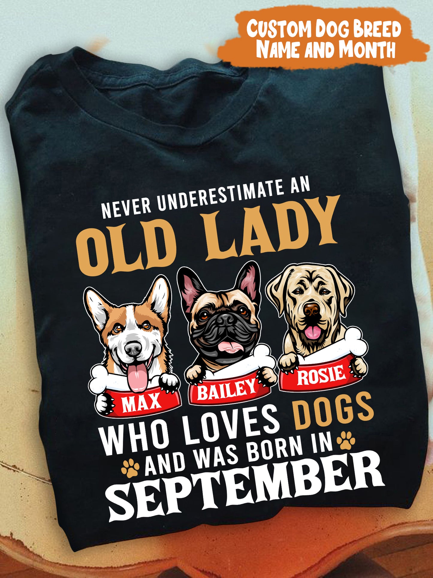 Petthouse | Personalized Dog T-shirt, Gift For Dog Owners, Never Underestimate An Old Lady Who Loves Dogs