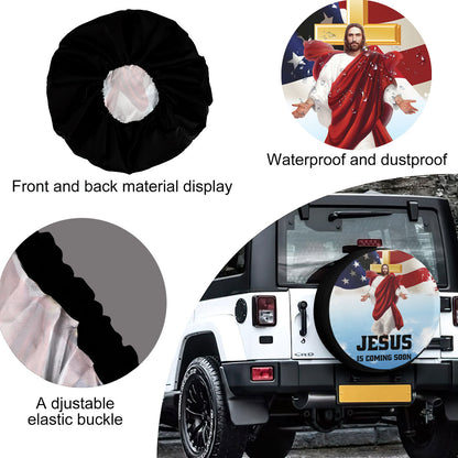 Petthouse | Jesus Bless Usa Flag Spare Tire Cover Jesus Christian Religious One Nation Under God