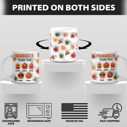 Petthouse | Custom Mommy Pumpkin 3d Inflated Effect Mug, Grandma's Pumpkin Patch Mug Gift For Mom