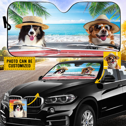 Petthouse | Dog Sunshade Windshield Sun Shade Custom Sun Shade Australian Shepherd Beach Car Sun Shade