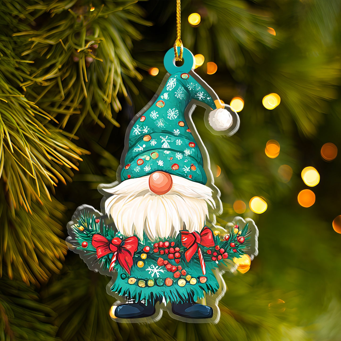 Petthouse | Christmas Gnome Ornaments Hanging, Christmas Gift, Mary And Bright Gnome, Christmas Ornament