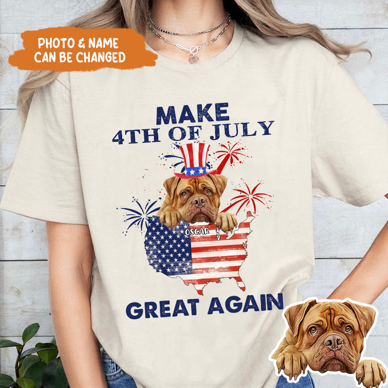 Petthouse | Personalized Dog Independence Day Shirt, Make 4th Of July Great Again, Gift For Dog