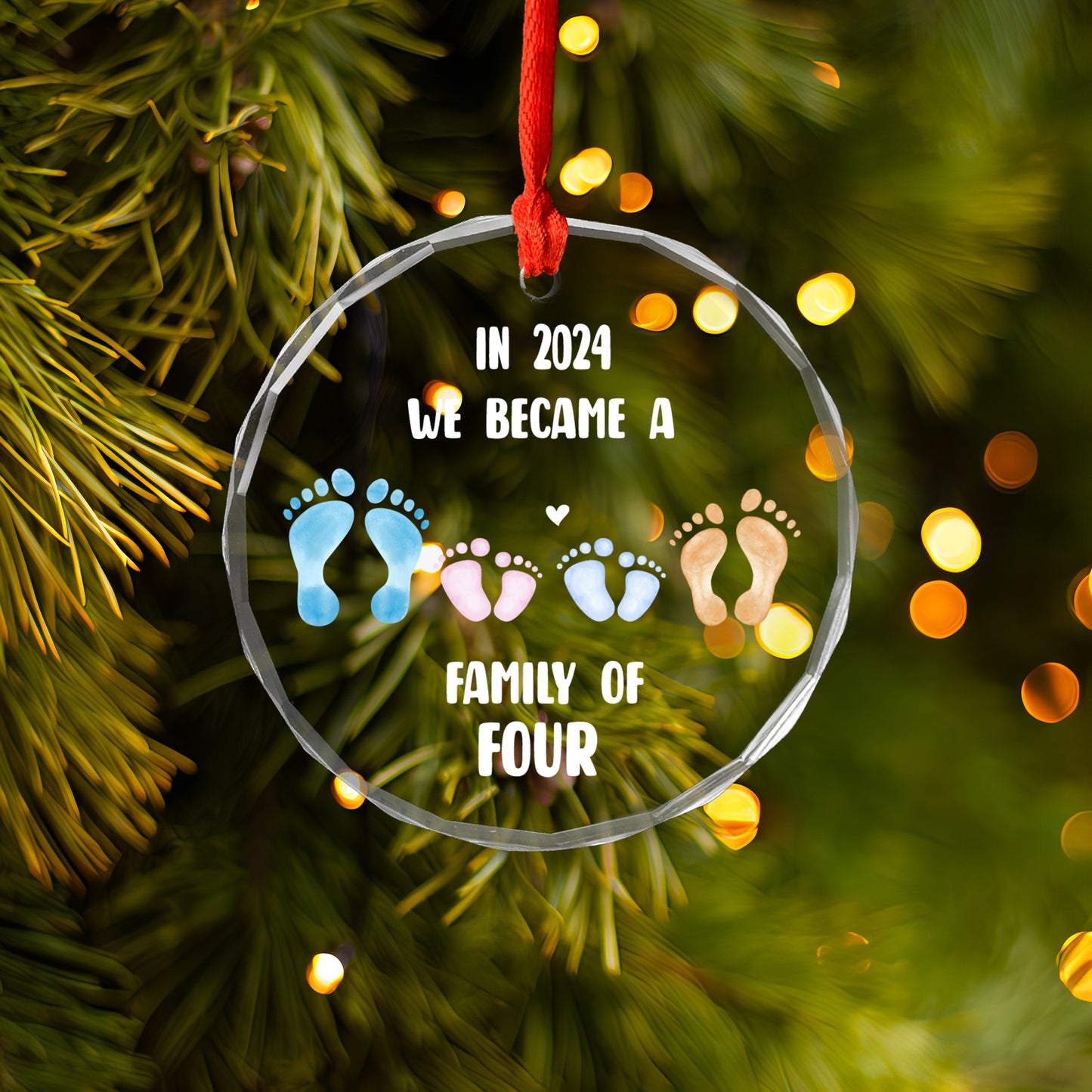 Petthouse | Personalized Family Of Four Christmas Ornament, Family Ornament, Baby's First Christmas Ornament