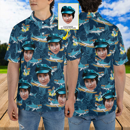 Petthouse | Customized Picture Surfing Sharks Tropical Polo Shirt Surfer Beach Summer Combo Set Beach Lovers Gift