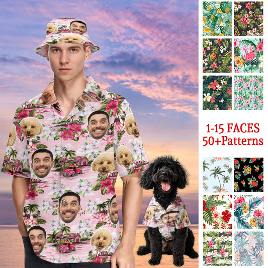 Petthouse | Custom Funny Face Hawaiian Shirt, Fattern Hawaiian Gift For Family, Summer Beach