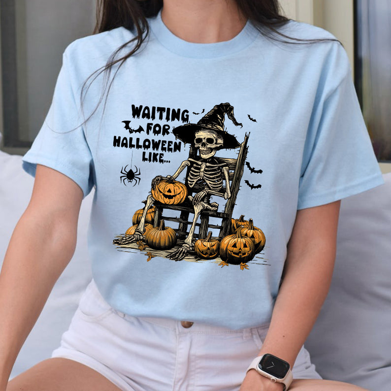 Petthouse | Just Waiting For Halloween Shirt, Spooky Summer Halloween Shirt, Halloween Party Shirt