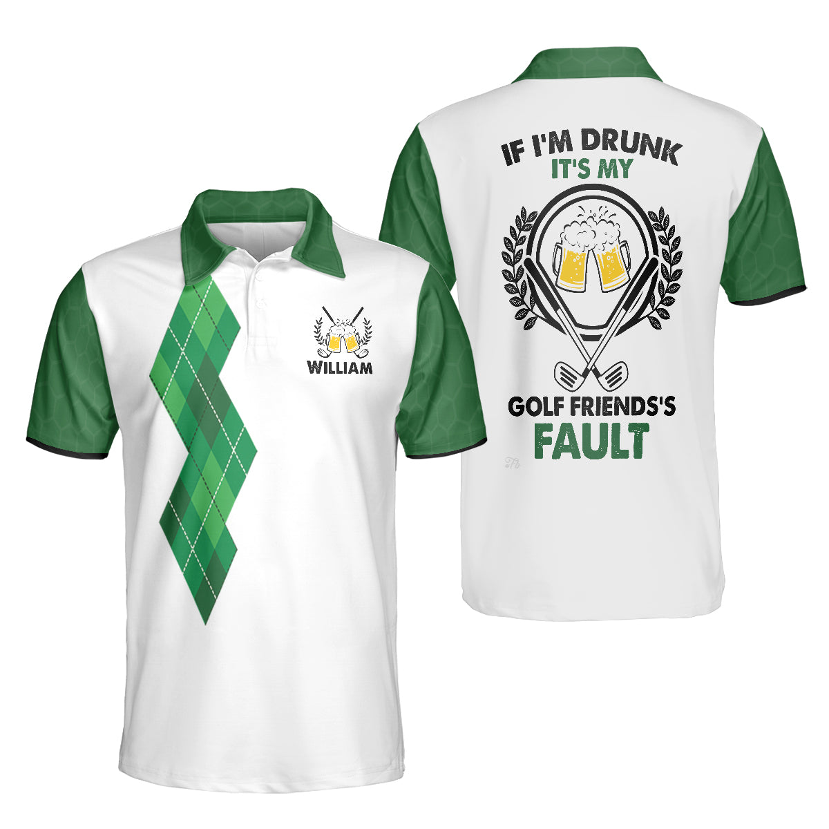 Petthouse | Customized Golfing Team Polo Shirts If I'm Drunk My Gold Friend's Fault Funny Golfer Gift