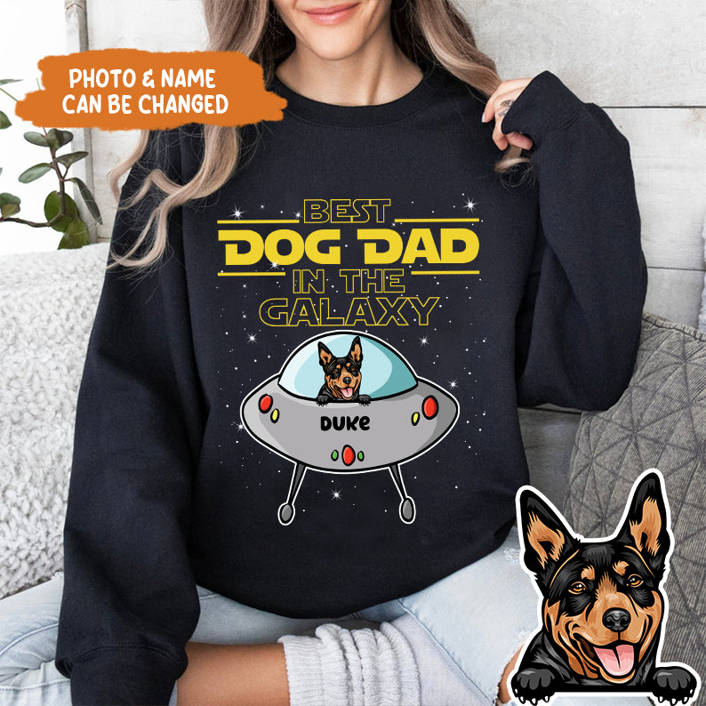 Petthouse | Customized Best Dog Dad In The Galaxy Shirt, Dog Father's Day Shirt, Dog Dad Gifts