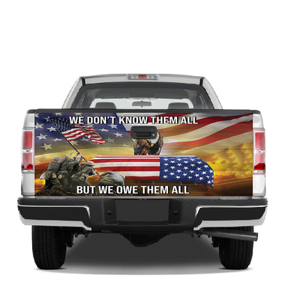 Petthouse | American Veteran Remembrance Day Tailgate Wrap Vinyl Graphic Decal Soldiers Gift Grandpa Daddy Gift