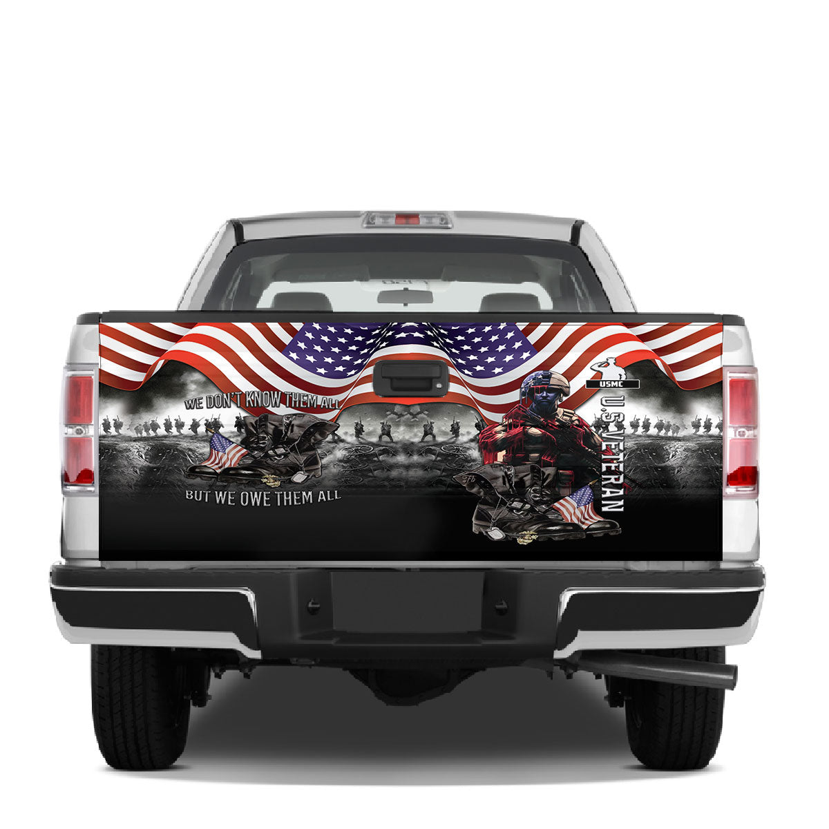 Petthouse | Us Veteran Soldier Memorial Day Remembrance Day Tailgate Wrap Decal Veteran's Day Decor Truck Decor