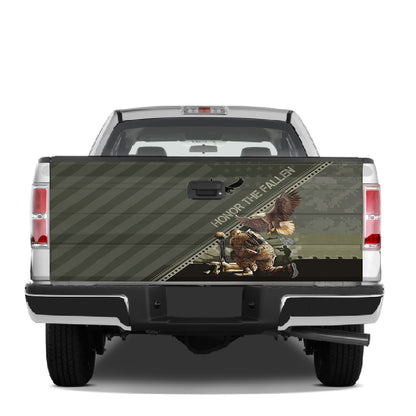 Petthouse | American Veteran Honor The Fallen Tailgate Wrap Decal Army Camo Sticker Memorial Day Gift