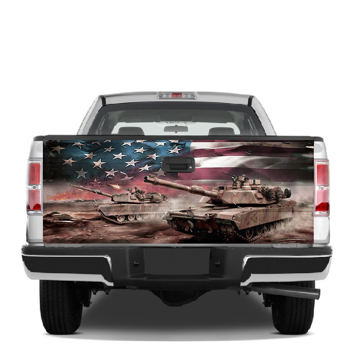 Petthouse | American Main Battle Tank War Tailgate Wrap Decal Us Tank Sticker Truck Decoration Grandpa Gift