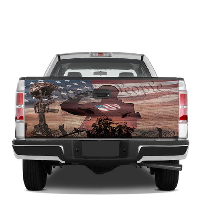 Petthouse | American Veteran Memorial Day Tailgate Wrap Decal Sticker Soldier Military Vinyl Graphic