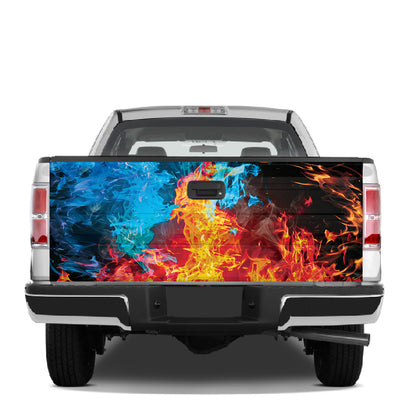 Petthouse | Water And Fire Tailgate Wrap Decal Sticker Truck Decoration Gift For Family Members