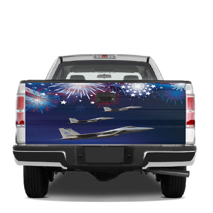 Petthouse | Plane American Fireworks Happy 4th Of July Tailgate Wrap Plane Decal Sticker Independence Day Gift