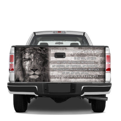 Petthouse | Jesus Is My God My King My Everything Tailgate Wrap Decal Lion Christian Sticker Truck Decor