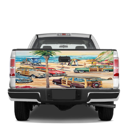 Petthouse | Summer Beach Sea Summer Vacation Tailgate Wrap Decal Beach Life Sticker Tailgate Mural Truck Decor