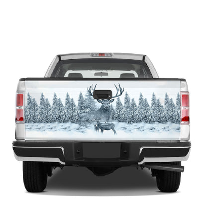 Petthouse | Deer Snow Forest Tailgate Wrap Decal Deer Hunting Sticker Truck Decoration Deer Hunters Gift