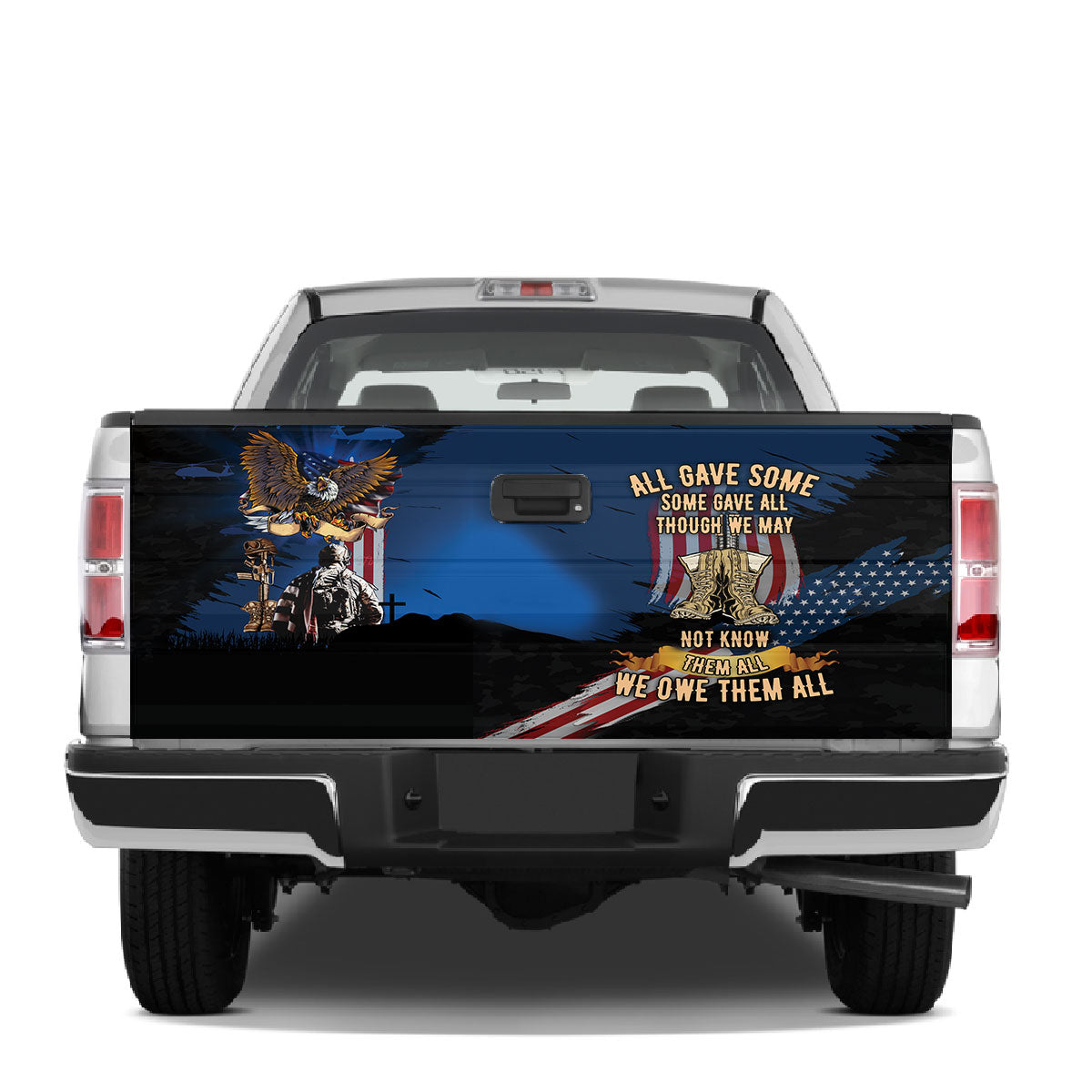 Petthouse | American Veteran All Gave Some Tailgate Wrap Decal Veteran's Day Decor Dad Gift Grandpa Gift