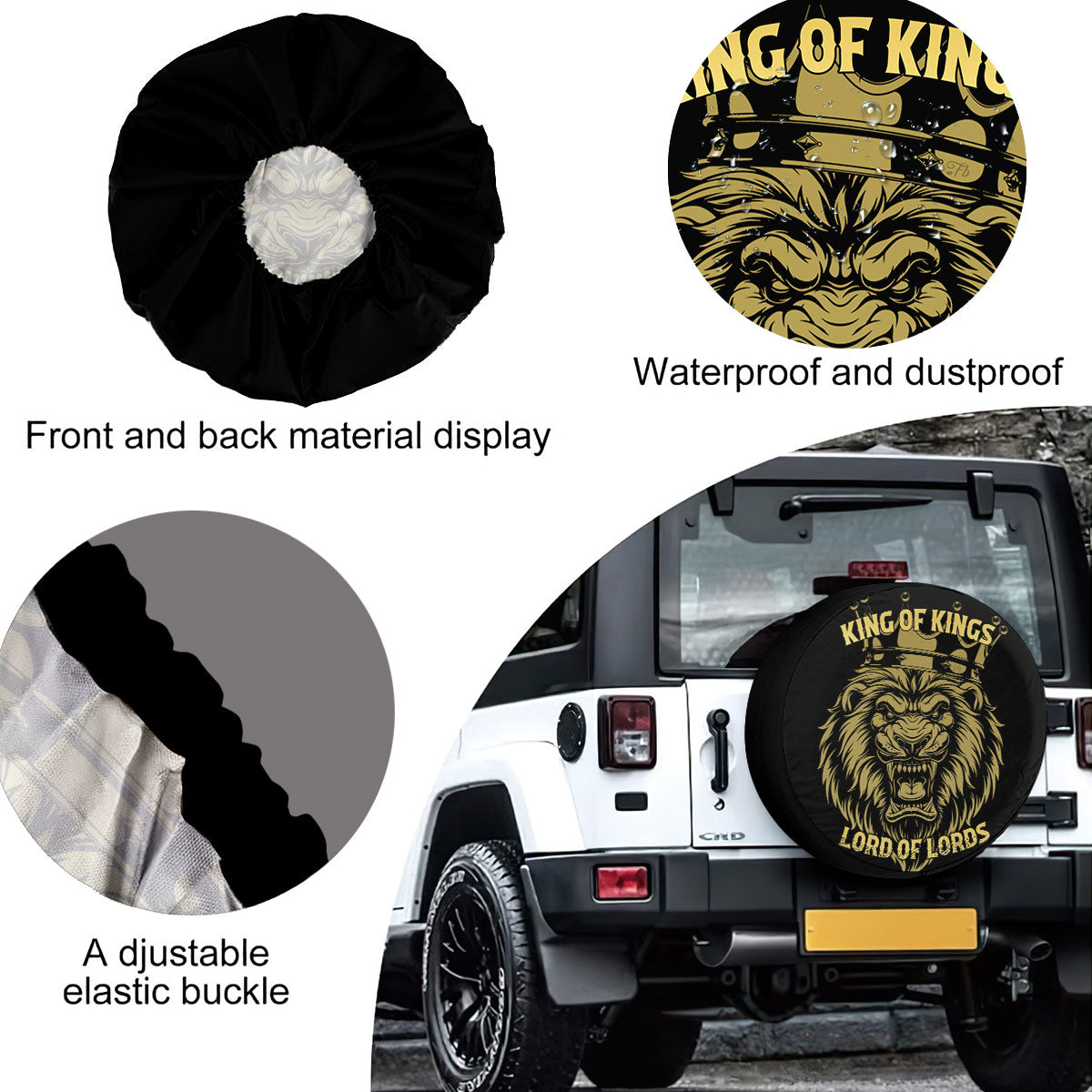 Petthouse | King Lion Spare Tire Cover King Of Kings Lord Of Lords Lion Wild Animals Truck Decoration