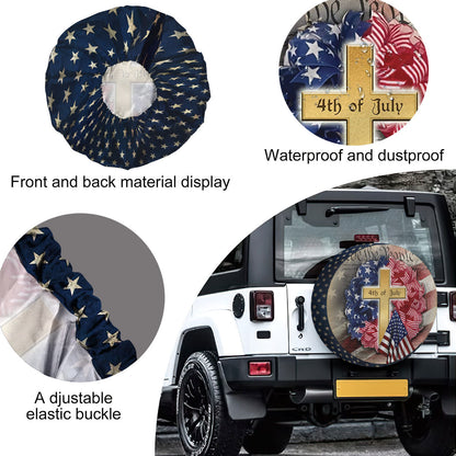 Petthouse | Christian Cross 4th Of July Spare Tire Cover Happy Independence Day American Lovers Gift