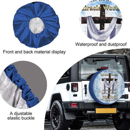 Petthouse | Cross Spare Tire Cover Jesus Way Maker Custom Tire Cover Gifts For Christians