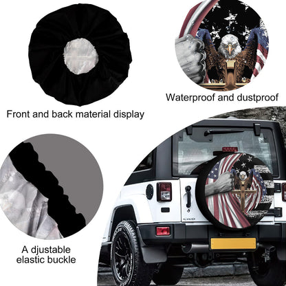 Petthouse | American Christian Cross Eagle Spare Tire Cover Independence Day Freedom Day Decoration