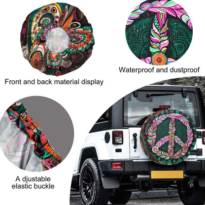 Petthouse | Peace Sign Spare Tire Cover Retro Style Wheel Cover New Car Gift Durable Tire Protector