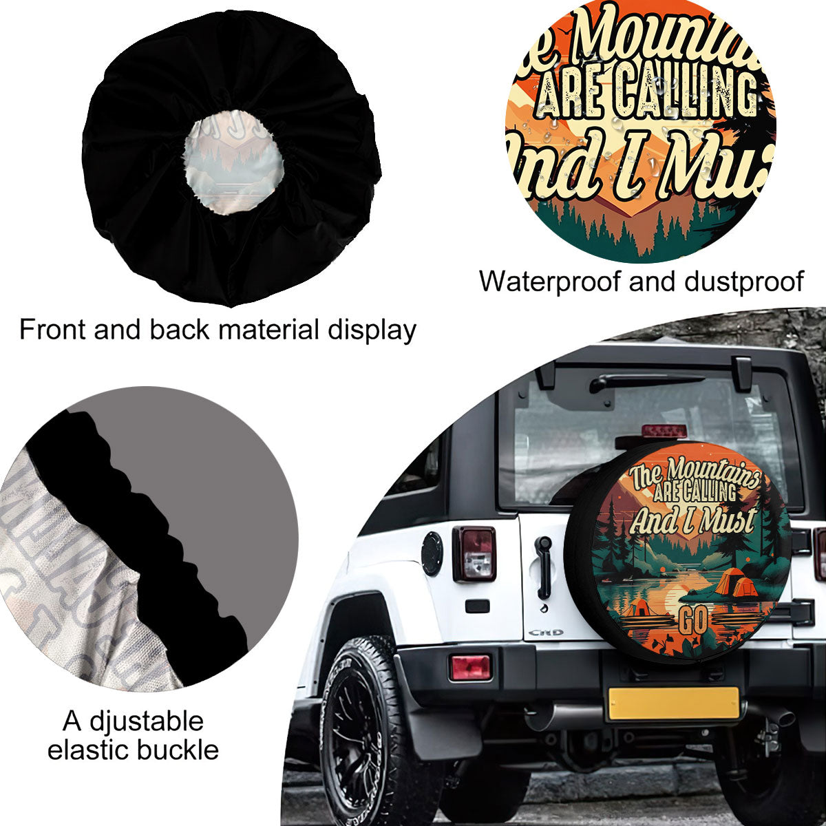 Petthouse | Camping Spare Tire Cover New Car Gift The Mountain Are Calling Tire Protector Spare Wheel Cover Tire