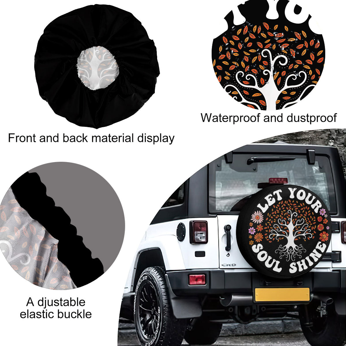 Petthouse | Tree Of Life Mandala Let Your Soul Shine Spare Tire Cover Accessories Truck Decoration