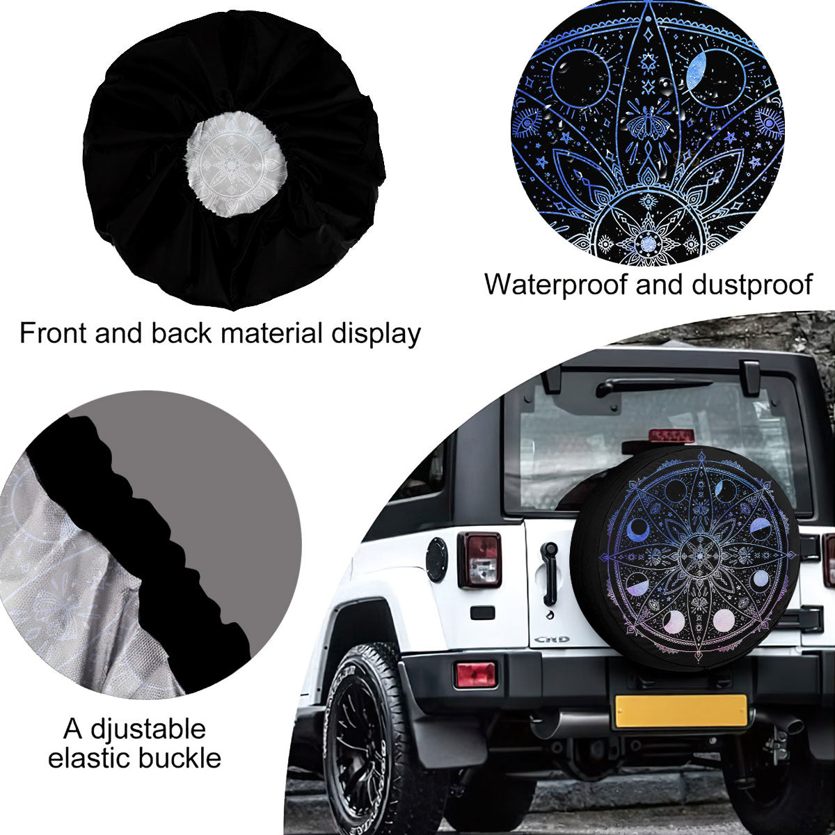 Petthouse | Mandala Phases Moon Circle Spare Tire Cover Truck Decoration Gift For Dad