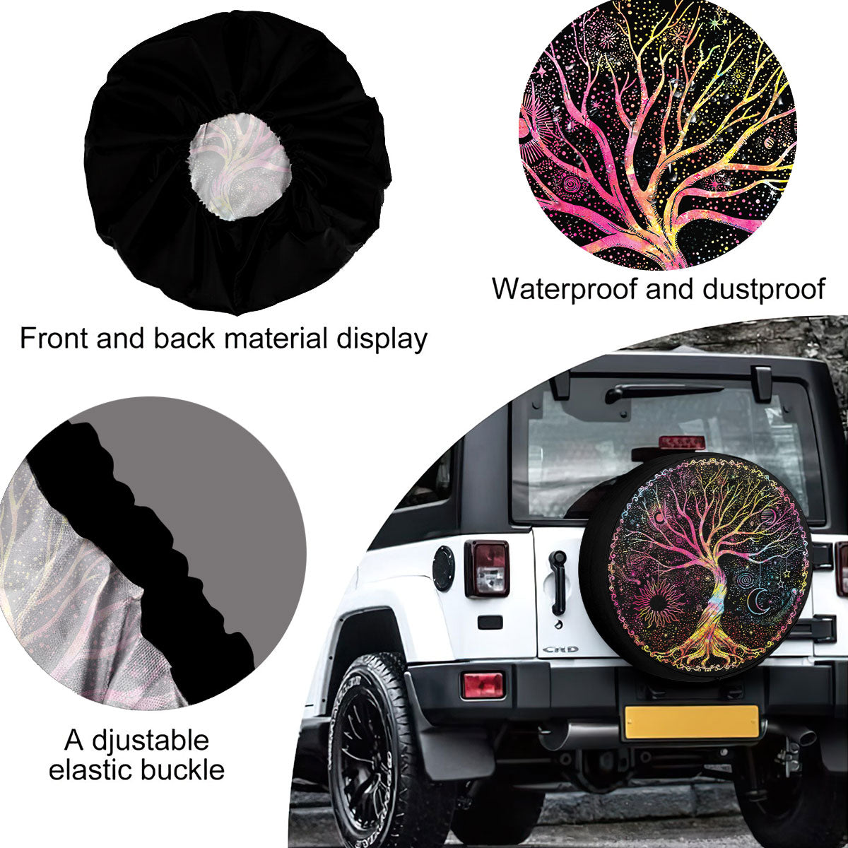 Petthouse | Kanuyee Tree Of Life Sun Moon Galaxy Spare Tire Cover Truck Decoration Gift For Family