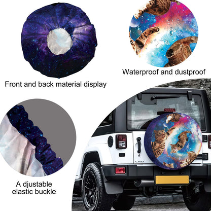 Petthouse | Funny Cat Galaxy Space Spare Tire Cover Happy International Cat Day Truck Decor Cat Fanclub Gift