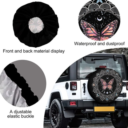 Petthouse | Butterfly Moon Mandala Style Spare Tire Cover Butterfly Truck Decoration Car Decor