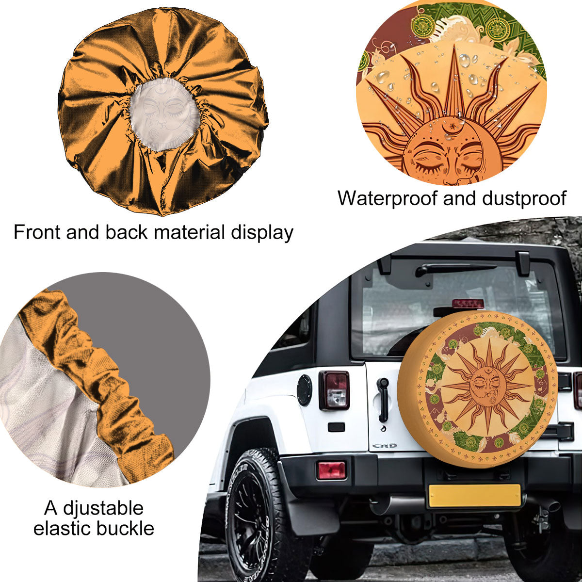 Petthouse | Sun And Moon Spare Tire Cover Truck Decoration Gift For Mother And Father