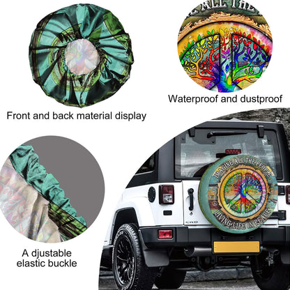 Petthouse | Rainbow Peace Sign Spare Tire Cover Jesus Believer Camper Tire Cover Religious Tire Protector