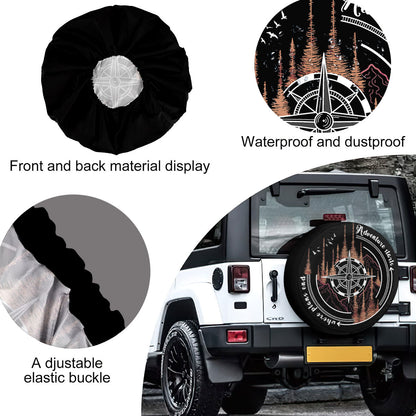 Petthouse | Compass Adventure Starts Spare Tire Cover Adventure Hiking Camping Mountain Wheel Cover Truck Decor