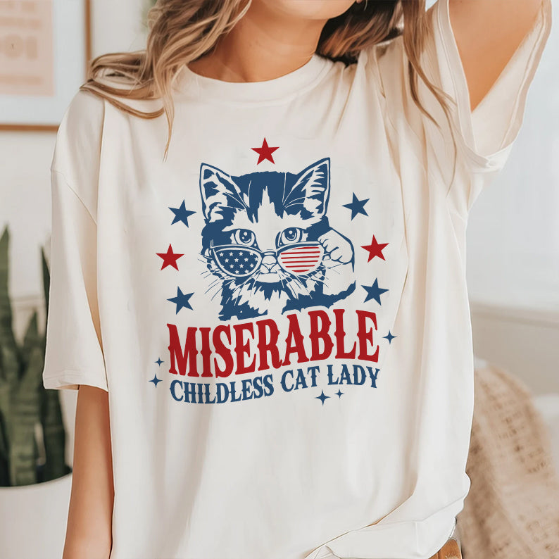 Petthouse | Childless Cat Lady Shirt, Miserable Childless Cat Lady Shirt, Feminist Shirt, Women Rights