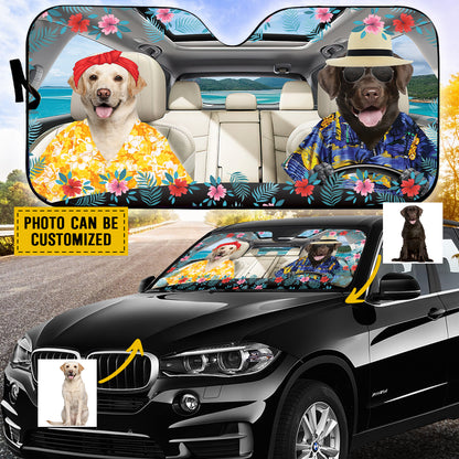 Petthouse | Labrador Retriever Hawaii Windshield Sunshade Customized Photo Sunshade For Car Sun Visor