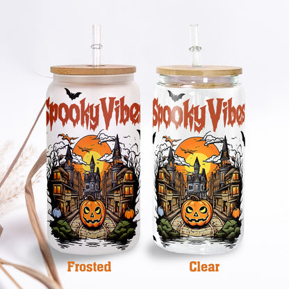 Petthouse | Halloweentown Glass Cup, Fall Pumpkin Glass Can, Spooky Season, Halloween Gift For Her