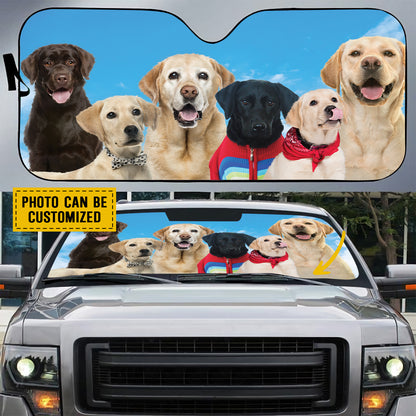 Petthouse | Customize Gift Dog Sun Shade A Bunch Of Labrador Retriever Dog Driving Car Sunshade