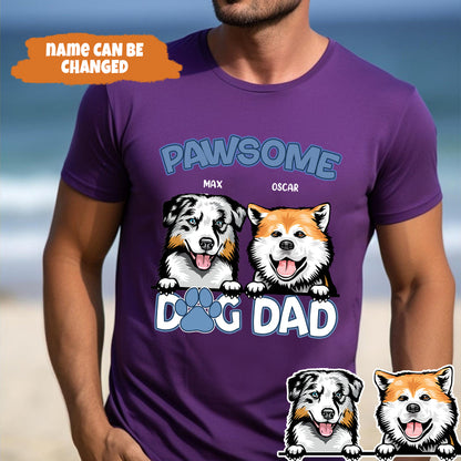 Petthouse | Custom Dog Pawsome Dog Dad Shirt, Gift For Dog Lovers, Father's Day, Gift For Dad