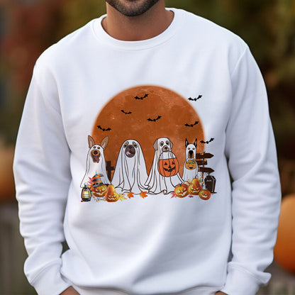 Petthouse | Spooky Dogs Shirt, Fall Spooky Season Pumpkin Tshirt, Halloween Festive Party Tee